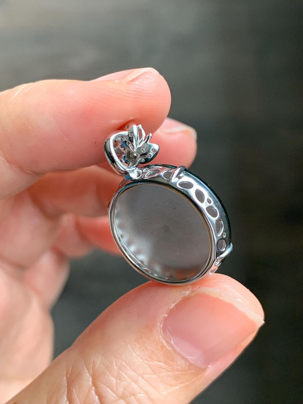 Certified Natural Grade A Guatemalan Icy Translucent Vibrant Green Jade Jadeite Ping An Kou Donut Pendant Sterling Silver 天然冰危绿翡翠平安扣吊坠 1016