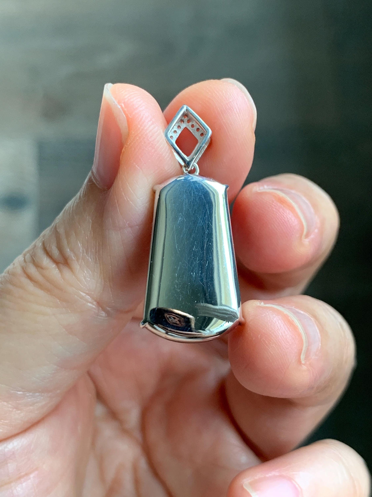 Certified Natural Grade A Guatemalan Icy Translucent Vibrant Green Jade Jadeite Wu Shi Pai Pendant Sterling Silver 3.62g 天然冰危绿翡翠无事牌镶嵌吊坠 1006