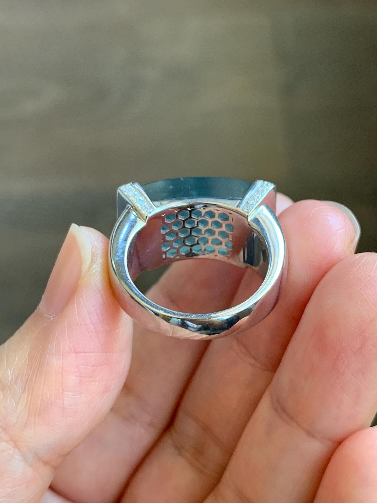 Certified Natural Grade A Guatemalan Icy Translucent Teal Blue Jade Jadeite Saddle Ring Sterling Silver Size 7.25 US 13.66g 天然冰危蓝翡翠马鞍戒指 1023