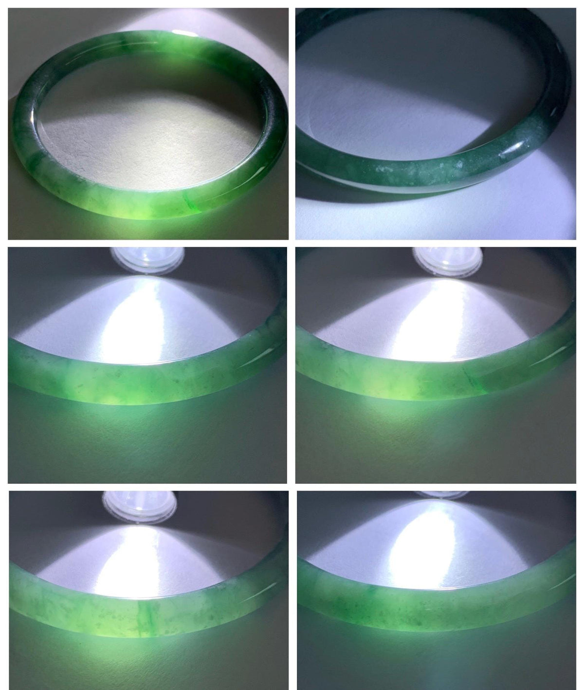 Certified Natural Grade A Guatemalan Icy Translucent Dark Dusty Teal Green Jade Jadeite Bangle Bracelet 59.78mm 7.4” 24.9g 天然冰危深蓝绿翡翠圆条手镯936