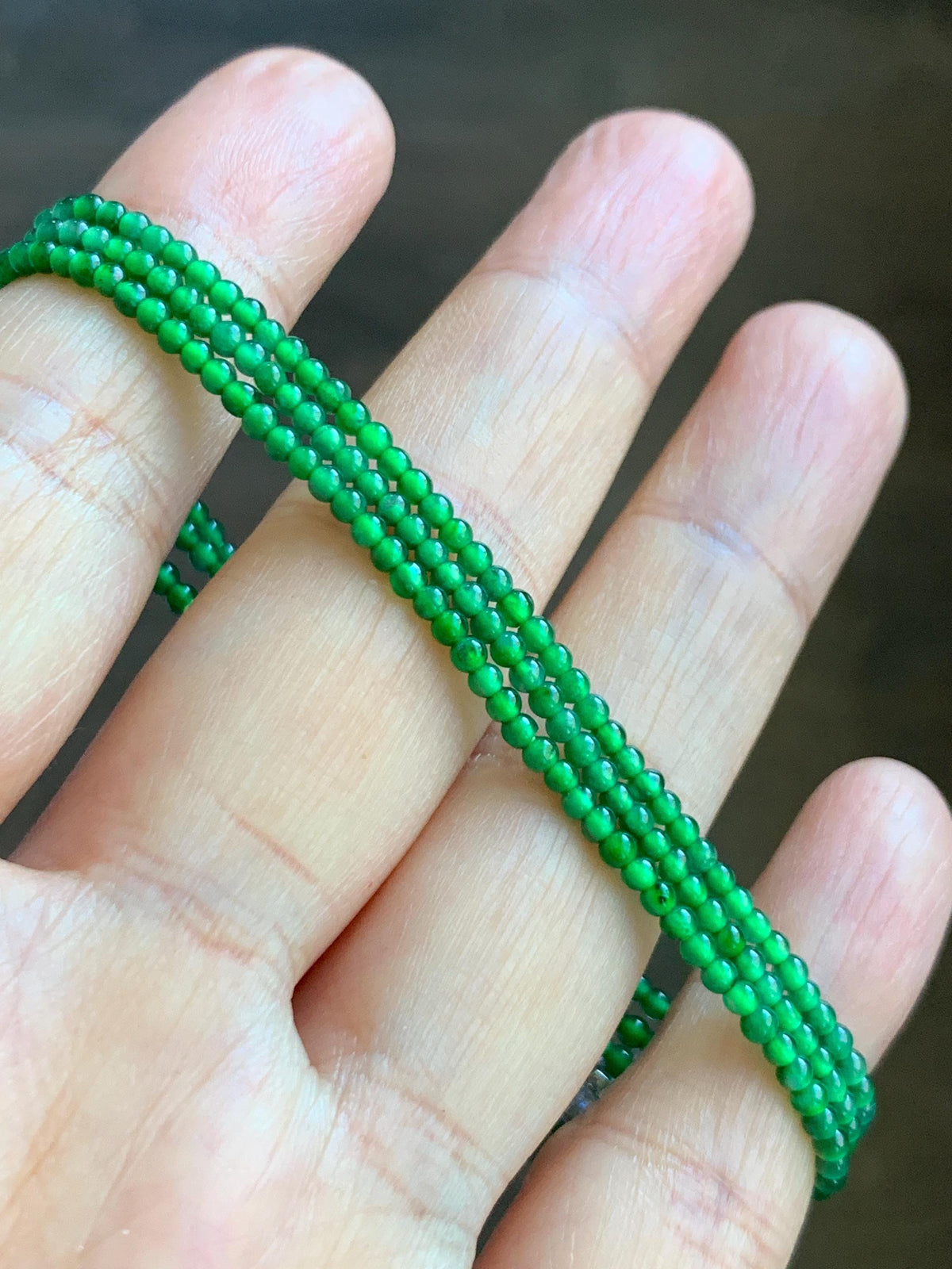 Certified Natural Grade A Guatemalan Icy Vibrant Green Jadeite Buddha Pendant Sterling Silver Beaded Necklace 20” 11g 天然冰危绿翡翠佛公吊坠绿翡翠珠项链 967
