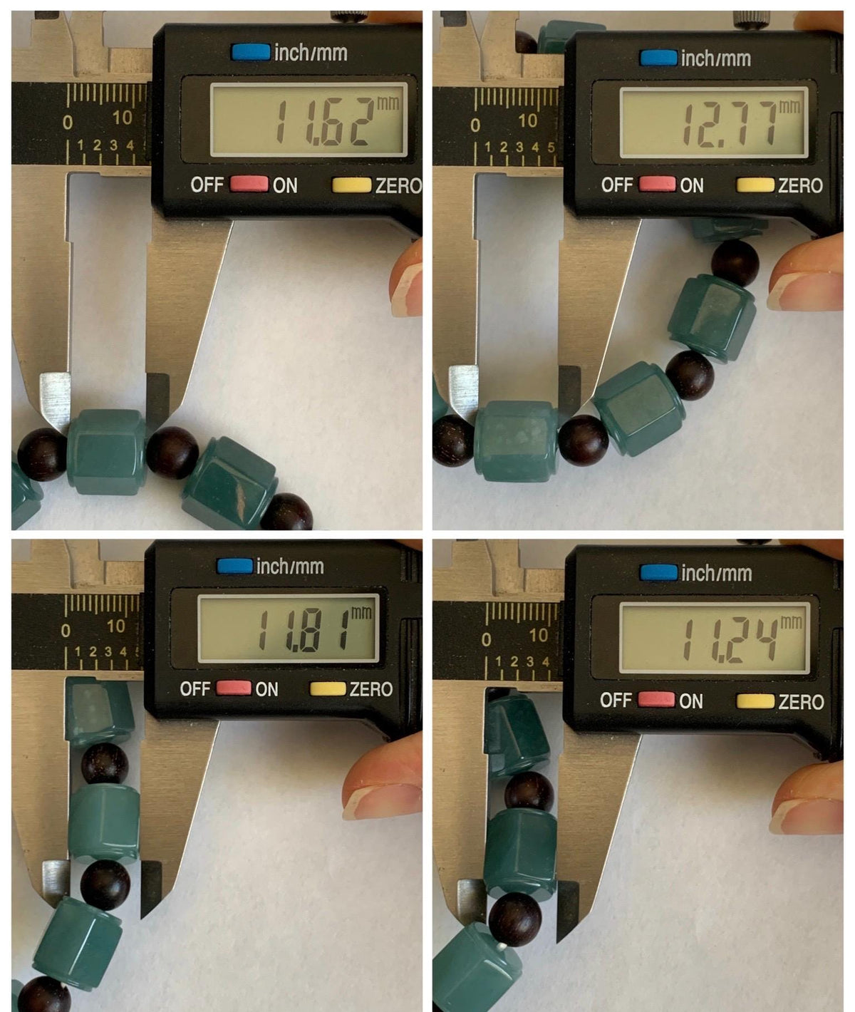 Natural Grade A Guatemalan Icy Translucent Dusty Teal Blue Jade Jadeite Hexagon Barrel Beads Beaded Bracelet 7.5” 46g 天然冰胶危蓝水翡翠六棱珠手串 WLL330