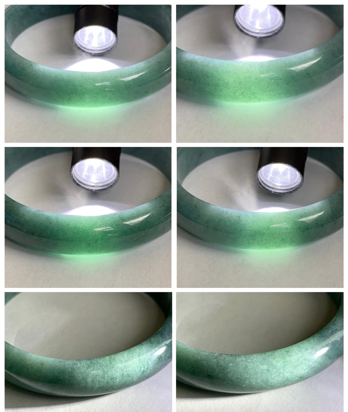 Certified Natural Grade A Guatemalan Icy Translucent Dusty Teal Blue Jade Jadeite Wide Bangle Bracelet 56.7mm 7” 43g 天然危蓝糯种翡翠正圈手镯 942