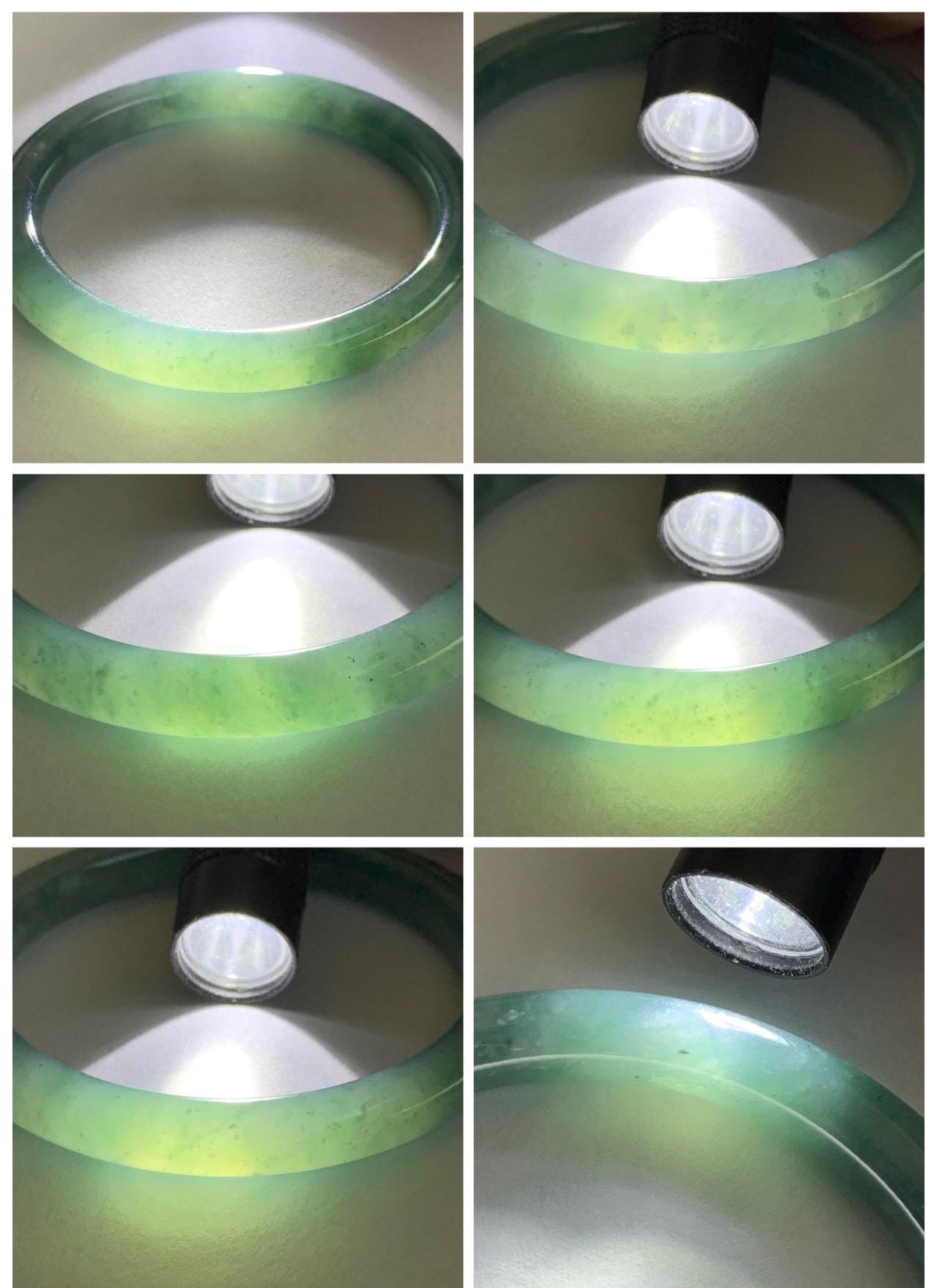 Certified Natural Grade A Guatemalan Icy Translucent Dusty Teal Green Jade Jadeite Bangle Bracelet 55.17mm 6.8” 32g 天然冰危蓝绿翡翠圆条手镯 951