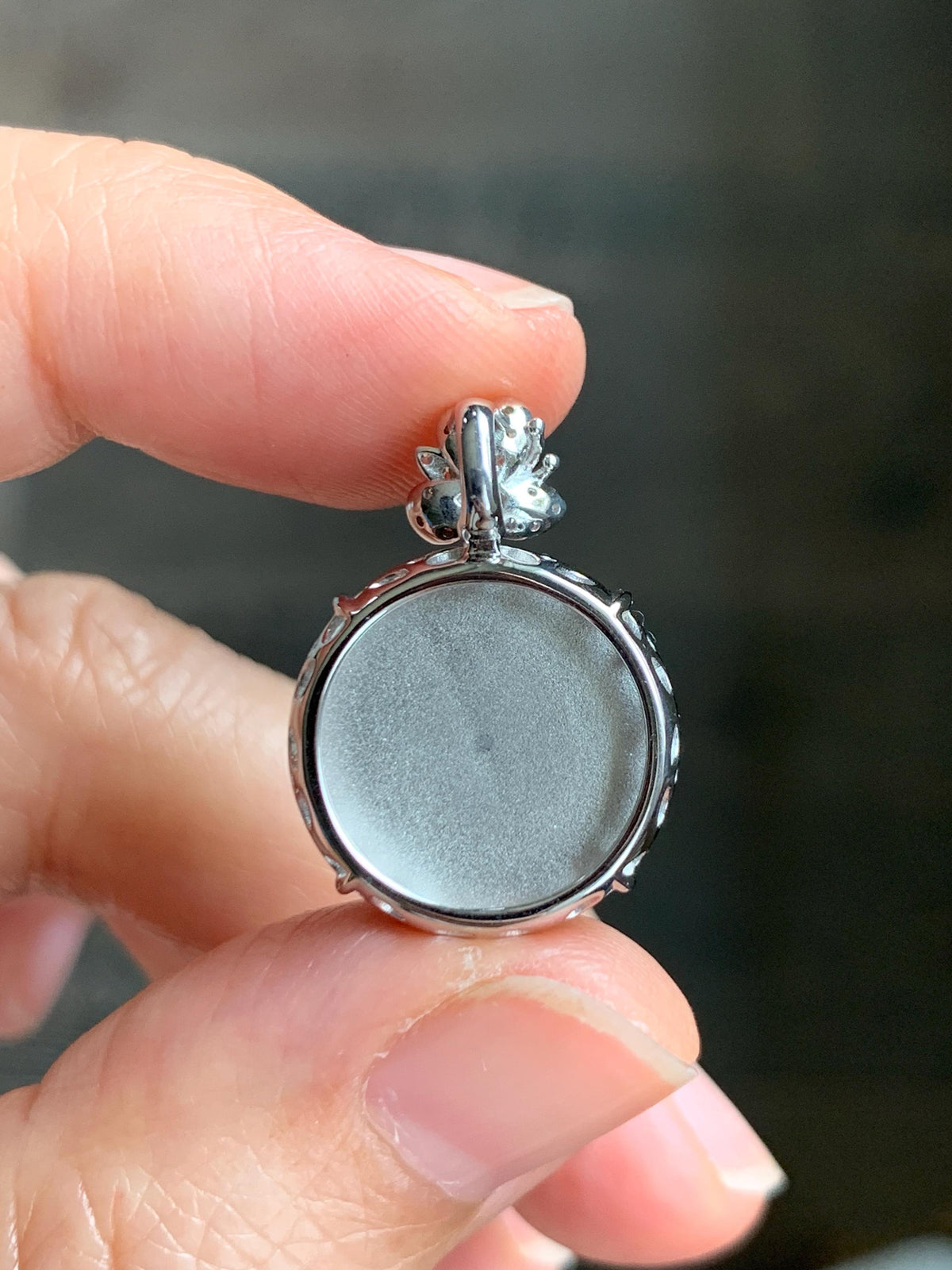Certified Natural Grade A Guatemalan Icy Translucent Vibrant Green Jade Jadeite Ping An Kou Donut Pendant Sterling Silver 天然冰危绿翡翠平安扣吊坠 1001