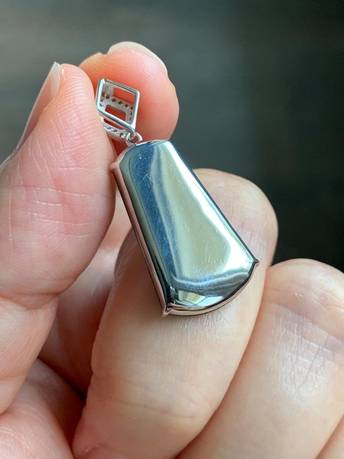 Certified Natural Grade A Guatemalan Icy Translucent Vibrant Green Jade Jadeite Wu Shi Pai Pendant Sterling Silver 3.79g 天然冰危绿翡翠无事牌镶嵌吊坠 1007