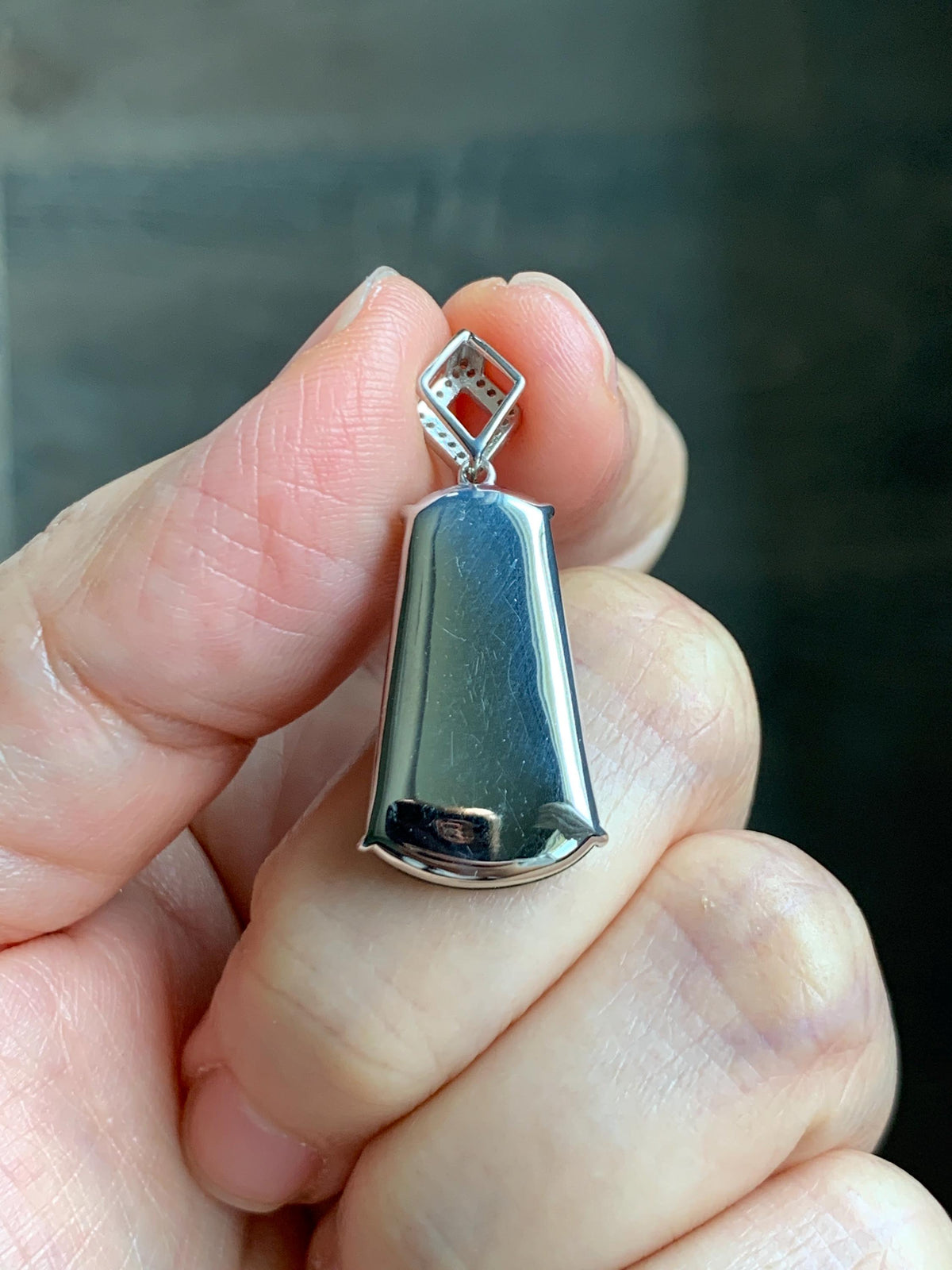 Certified Natural Grade A Guatemalan Icy Translucent Vibrant Green Jade Jadeite Wu Shi Pai Pendant Sterling Silver 3.79g 天然冰危绿翡翠无事牌镶嵌吊坠 1007