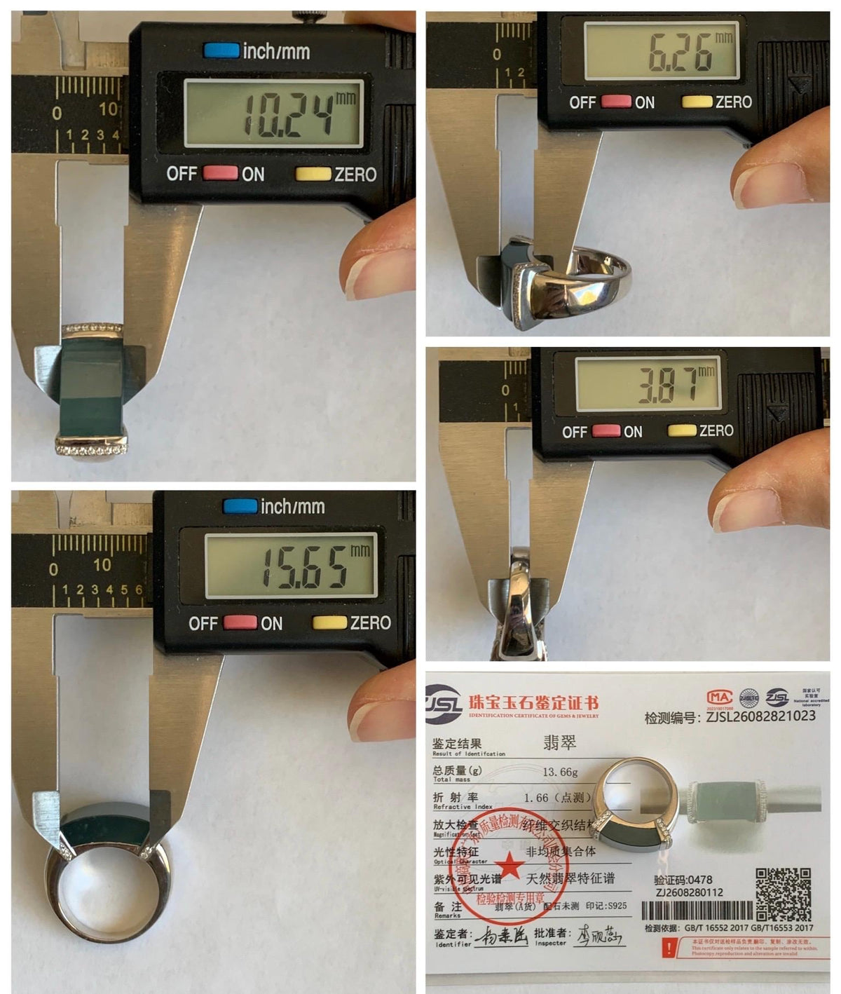 Certified Natural Grade A Guatemalan Icy Translucent Teal Blue Jade Jadeite Saddle Ring Sterling Silver Size 7.25 US 13.66g 天然冰危蓝翡翠马鞍戒指 1023