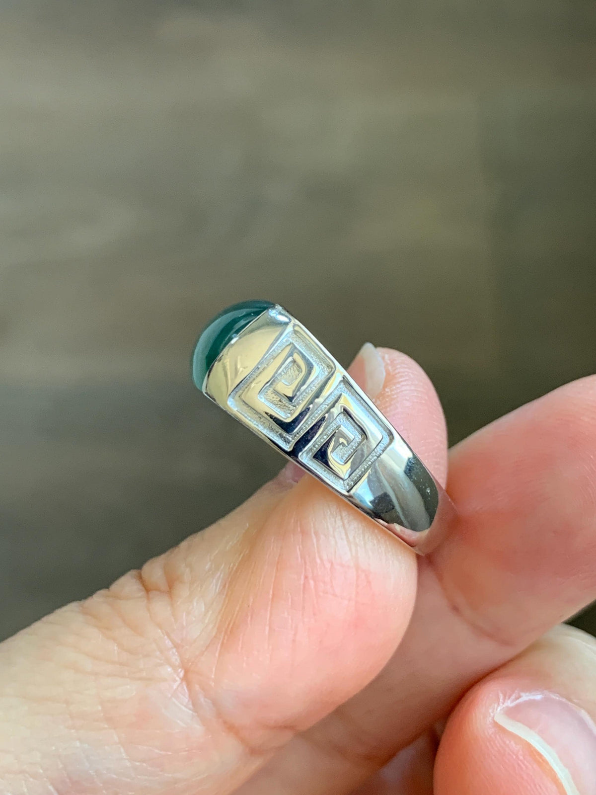 Certified Natural Grade A Guatemalan Icy Teal Green Marbled Jade Jadeite Saddle Ring Sterling Silver Size 6.75 US 9.34g 天然冰危蓝绿飘花翡翠马鞍戒指 1017