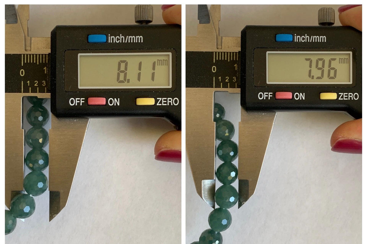 Natural Guatemalan Grade A Icy Translucent Dusty Teal Green Faceted Jade Jadeite Beaded Bracelet 8mm 7.5" 20g 天然冰危暗蓝绿翡翠切割面圆珠手串 WQG180B