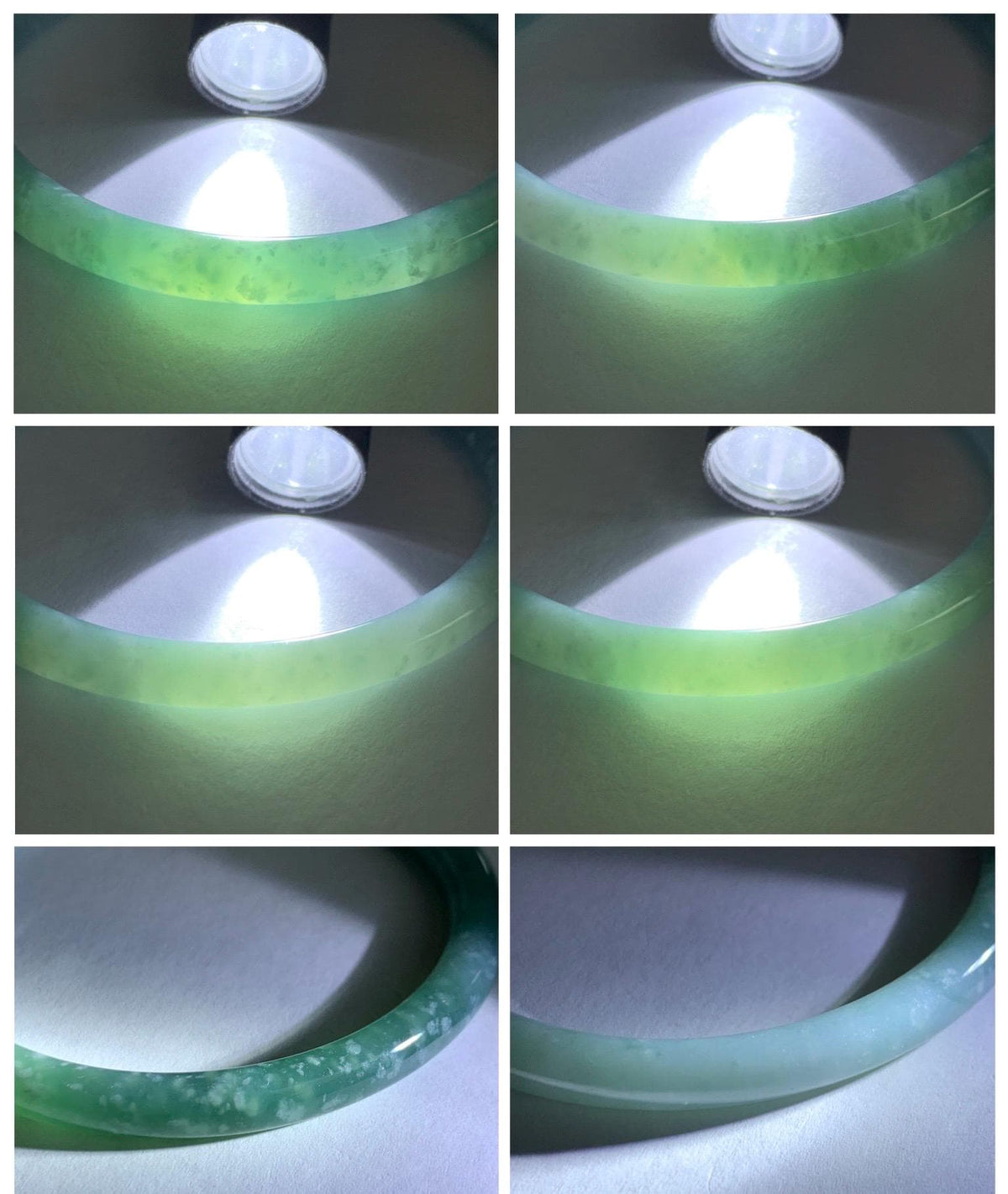 Certified Natural Grade A Guatemalan Icy Translucent Light Dusty Teal Jade Jadeite Slim Bangle 58.24mm 7.2" 19.56g 天然冰危浅蓝翡翠细圆条手镯 957