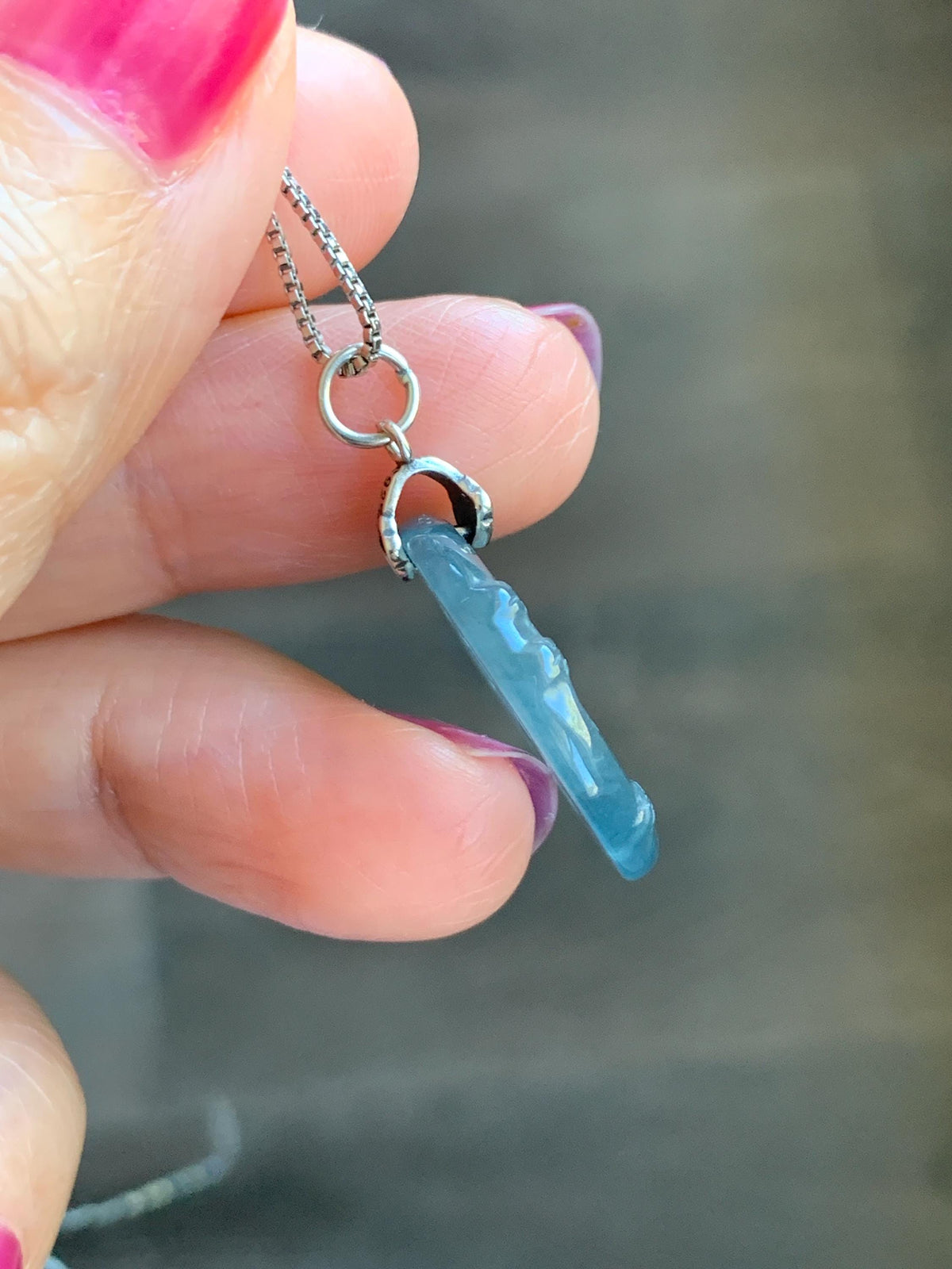 Natural Guatemalan Icy Highly Translucent Pastel Blue Wuji Jade Jadeite Deer Pendant Sterling Silver 3g 天然冰危起光乌鸡翡翠梅花鹿吊坠 WXL70
