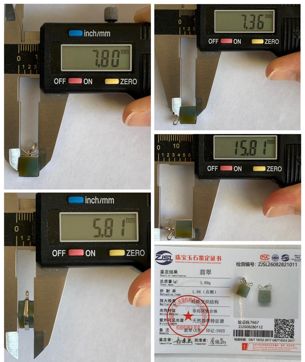 Petite Certified Natural Grade A Guatemalan Icy Blue & Yellow Bicolored Jade Jadeite Present Pendant Sterling Silver 天然冰危蓝加黄翡翠小礼物镶嵌吊坠 1011