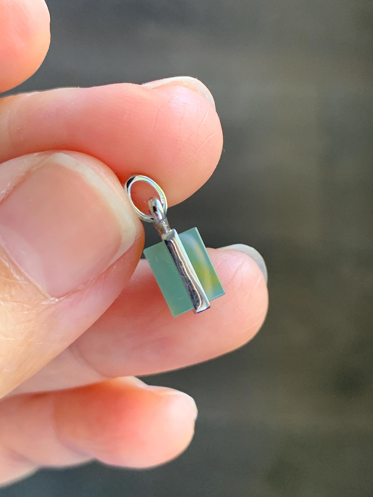 Petite Certified Natural Grade A Guatemalan Icy Blue & Yellow Bicolored Jade Jadeite Present Pendant Sterling Silver 天然冰危蓝加黄翡翠小礼物镶嵌吊坠 1011