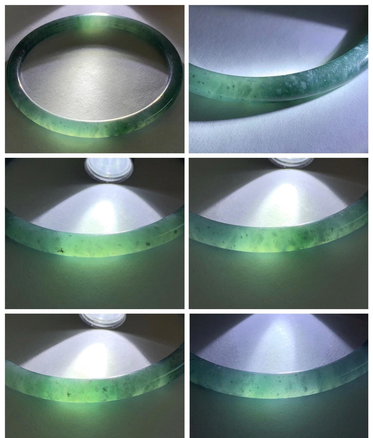 Certified Natural Grade A Guatemalan Icy Translucent Dark Dusty Teal Blue Jade Jadeite Slim Bangle 61mm 7.54" 19.8g 天然冰危深蓝翡翠细圆条手镯 925