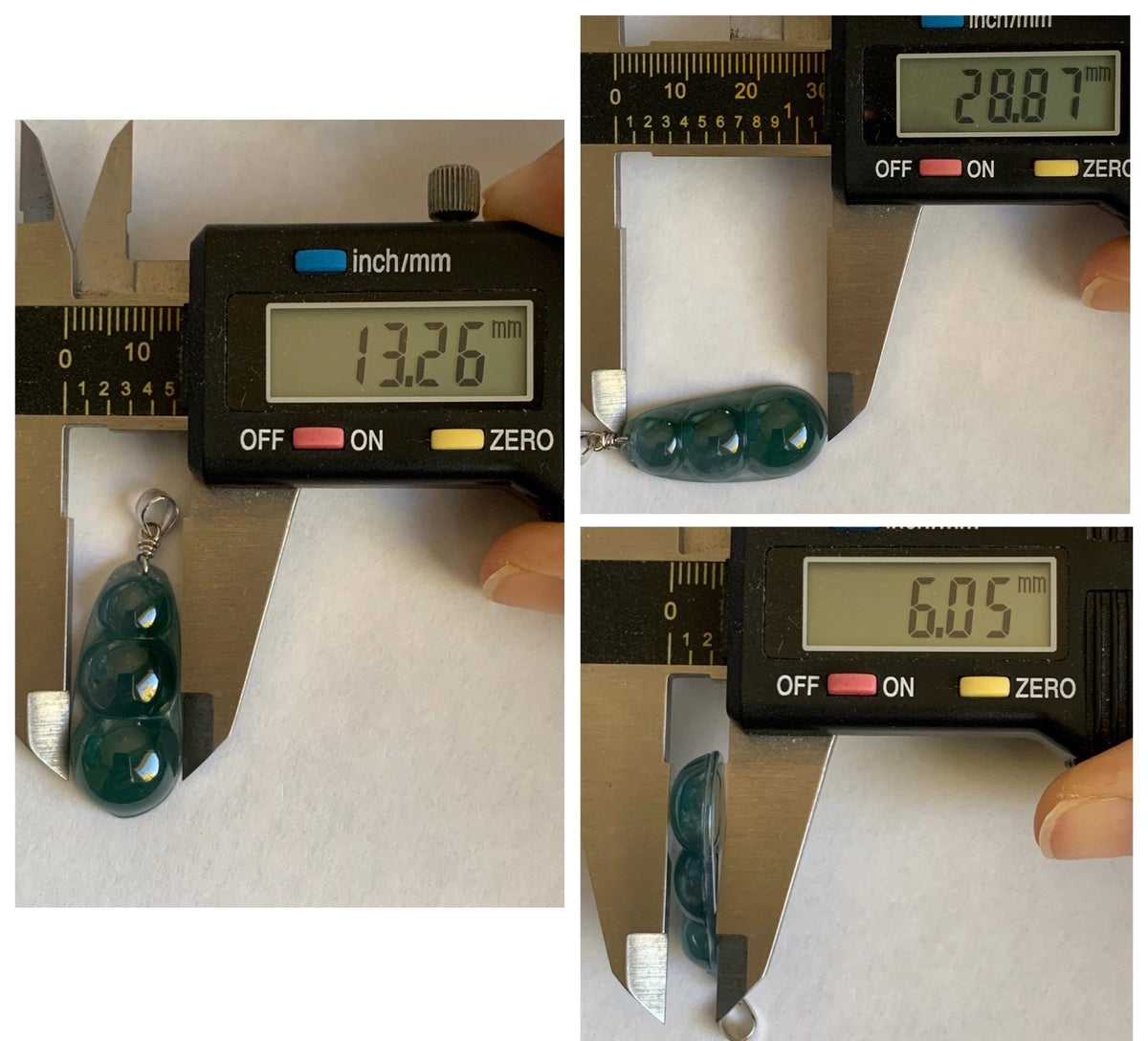 Natural Grade A Guatemalan Icy Translucent Dark Teal Blue Jade Jadeite Carved Peapod Pendant Sterling Silver 4g 天然冰危深蓝翡翠福豆吊坠 WLD90A