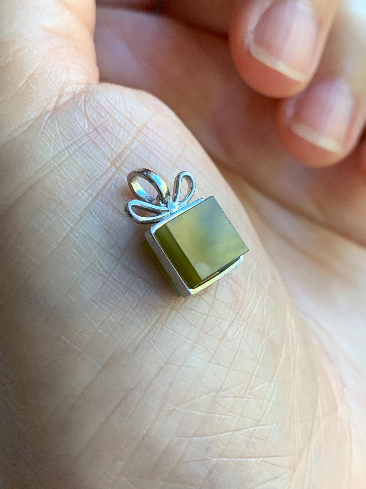 Petite Certified Natural Grade A Guatemalan Icy Blue & Yellow Bicolored Jade Jadeite Present Pendant Sterling Silver 天然冰危蓝加黄翡翠小礼物镶嵌吊坠 1011