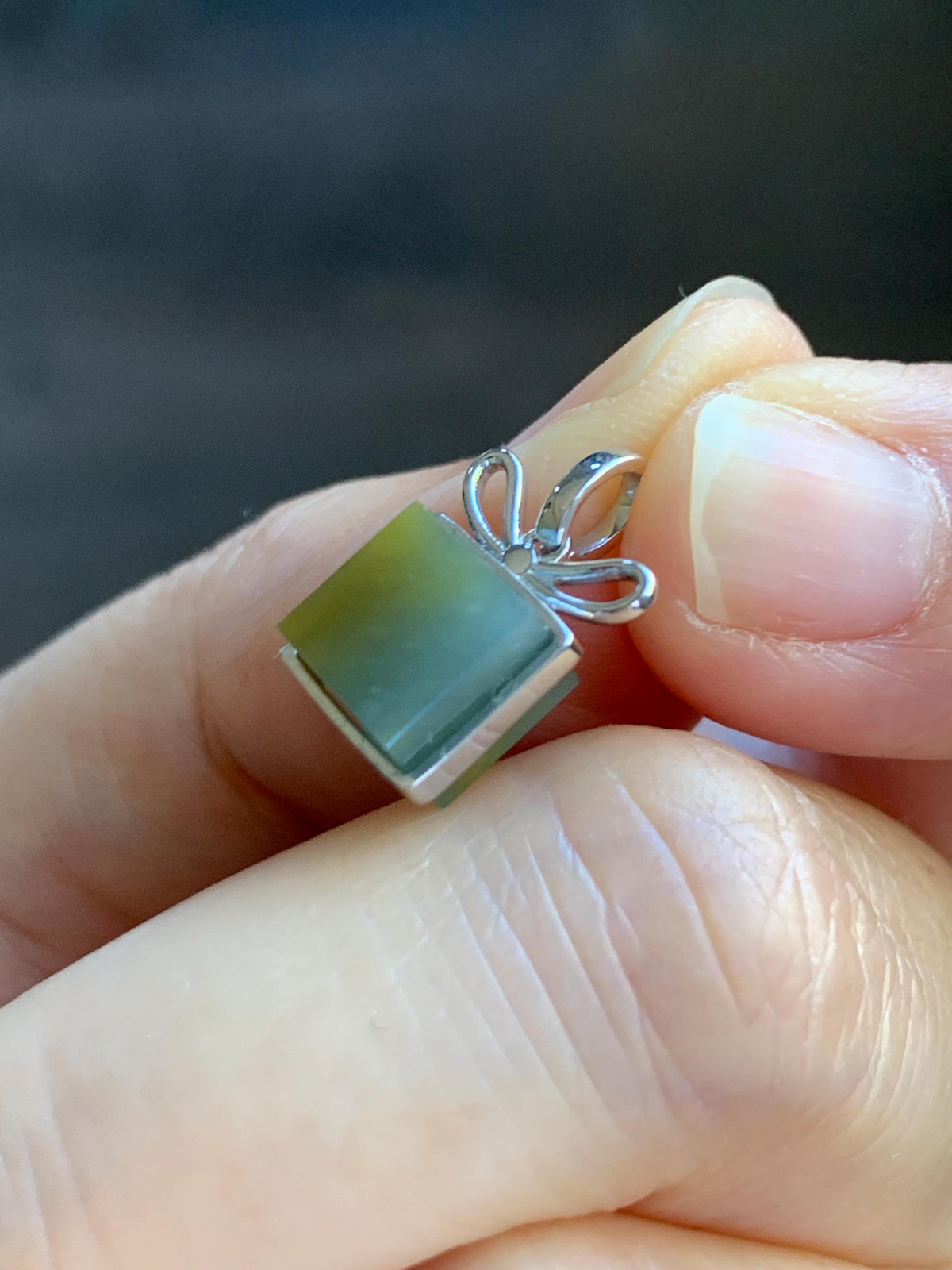 Petite Certified Natural Grade A Guatemalan Icy Blue & Yellow Bicolored Jade Jadeite Present Pendant Sterling Silver 天然冰危蓝加黄翡翠小礼物镶嵌吊坠 1011