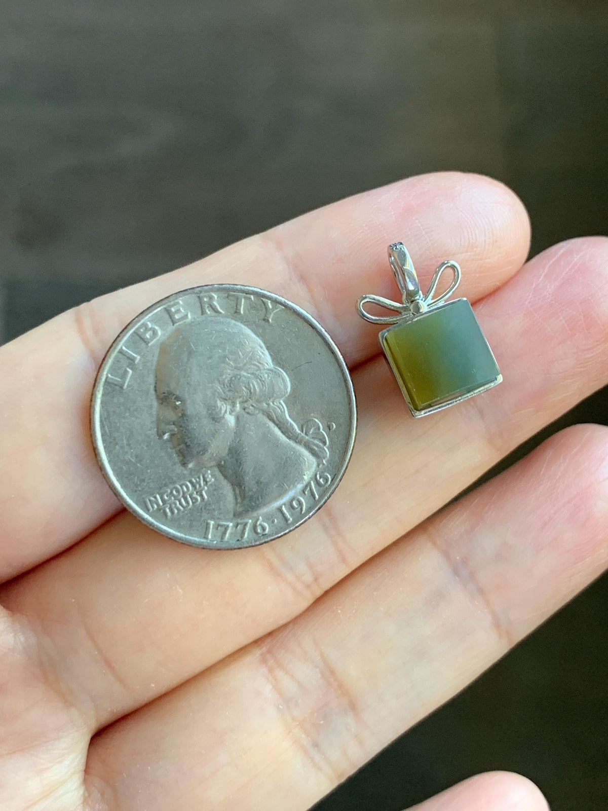Petite Certified Natural Grade A Guatemalan Icy Blue & Yellow Bicolored Jade Jadeite Present Pendant Sterling Silver 天然冰危蓝加黄翡翠小礼物镶嵌吊坠 1011