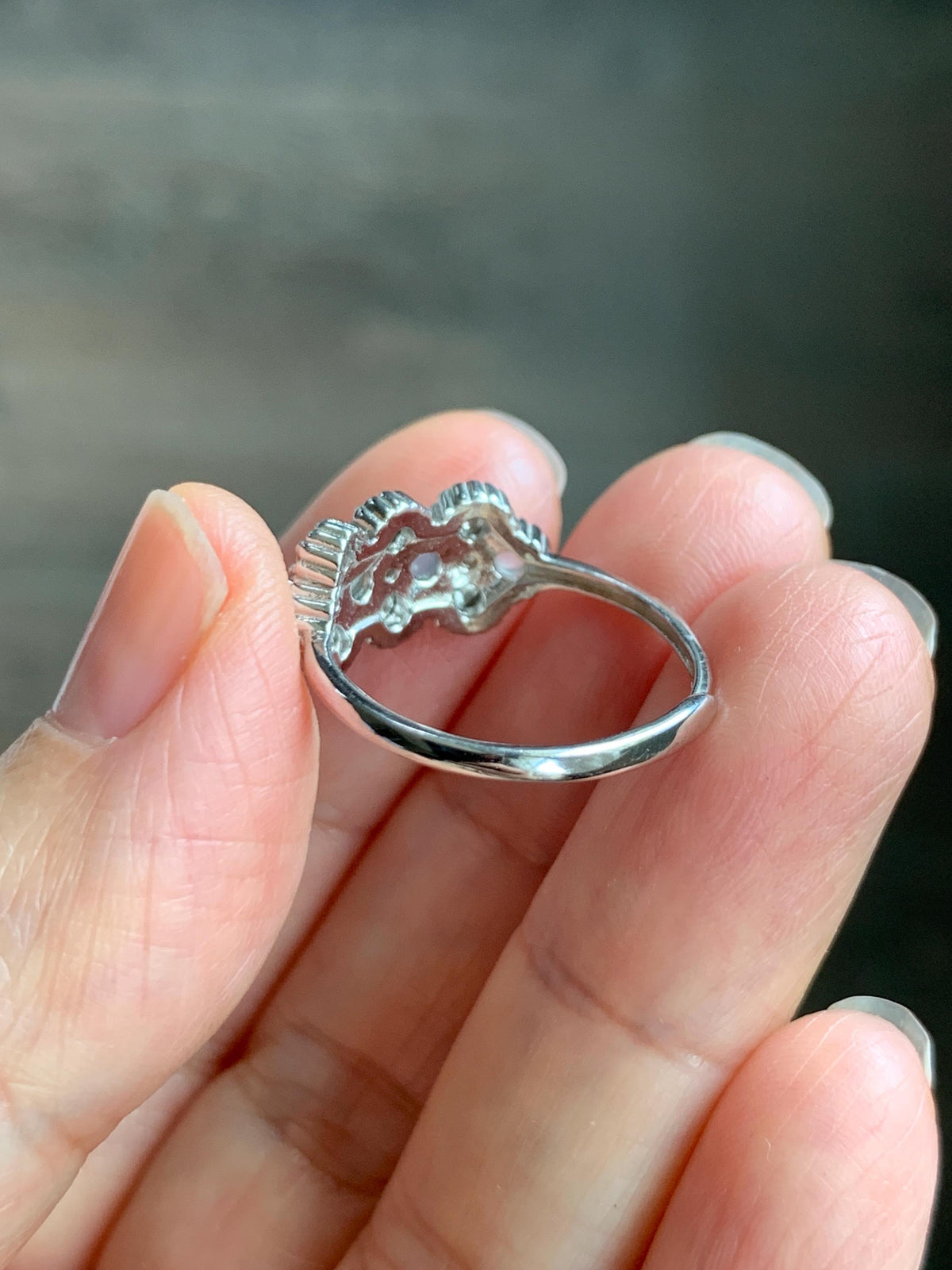 Certified Natural Grade A Icy Translucent Multicolored Jade Jadeite Ring Sterling Silver Size 7 US Adjustable 2.48g 天然冰多宝翡翠银镶戒指 1158