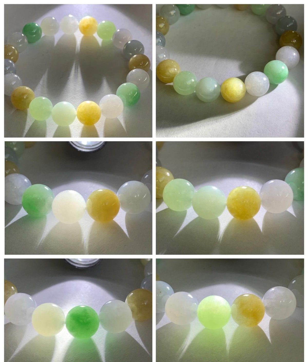 Certified Natural Grade A Icy Highly Translucent Gelatinous Multicolored Jade Jadeite Beads Beaded Bracelet 9.9mm 7” 32g 天然冰胶多宝翡翠手串 1233