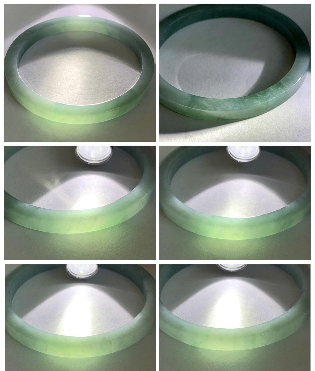 Certified Natural Grade A Guatemalan Icy Translucent Dusty Teal Blue Jade Jadeite Square Edged Bangle 58.74mm 7.26” 25g 天然冰危浅灰蓝翡翠方镯手镯 1194