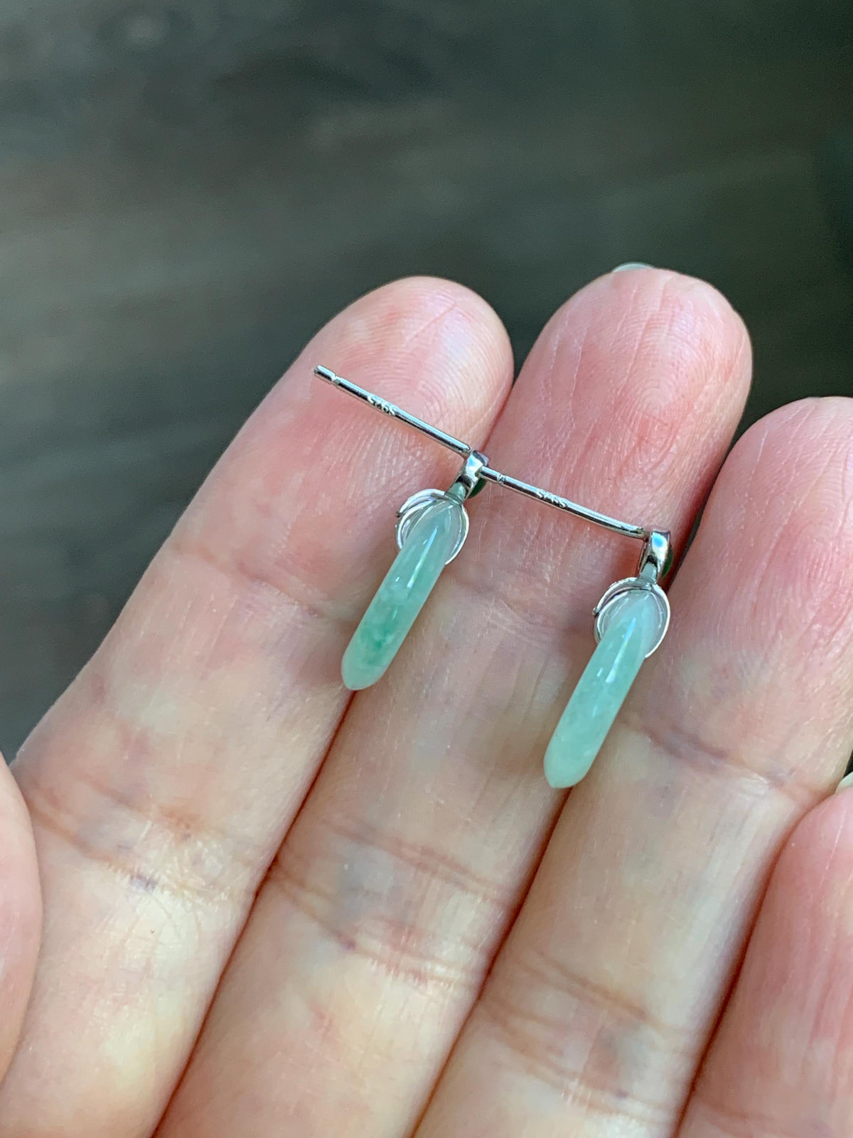 Natural Grade A Icy Highly Translucent Light Green Jade Jadeite Ping An Kou Donut Stud Earrings Sterling Silver 天然冰晴底翡翠平安扣耳钉 MQS240A