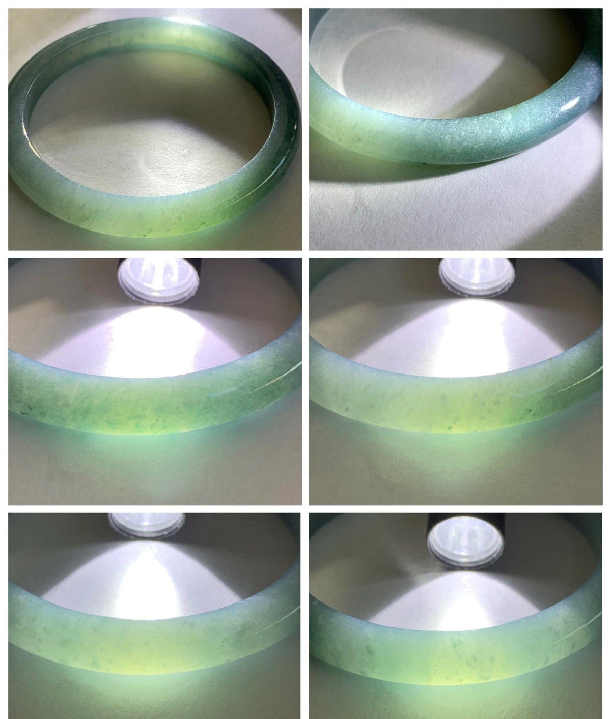 Certified Natural Grade A Guatemalan Icy Translucent Dark Dusty Blue Jade Jadeite Bangle 59.53mm 7.36” 35g 天然冰危暗蓝翡翠正圈手镯 1220