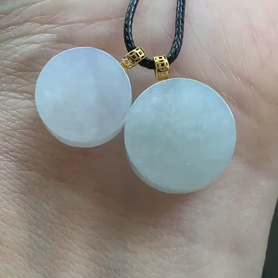 Natural Burmese Icy Translucent Jadeite Blessing Amulet Pendant Wu Shi Pai 18K Yellow Gold 天然缅甸冰胶翡翠无事牌镶嵌吊坠