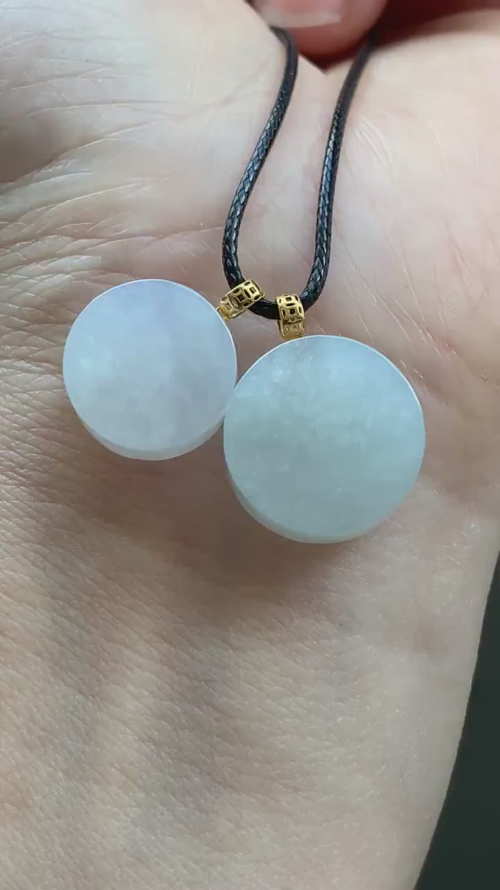 Natural Burmese Icy Translucent Jadeite Blessing Amulet Pendant Wu Shi Pai 18K Yellow Gold 天然缅甸冰胶翡翠无事牌镶嵌吊坠